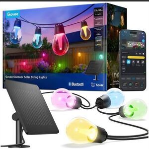 NIB Govee Outdoor Solar String Lights, 33ft with 8 RGBICW Bulbs IP67 Waterproof